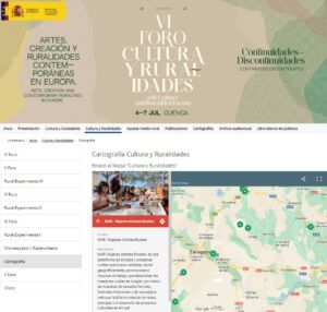 La Plataforma MAR en la cartografía "Cultura y Ruralidades" del Ministerio de Cultura.